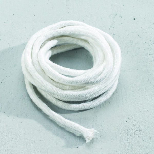Flammschalen Runddocht, eng umflochten 5 mm  2 m