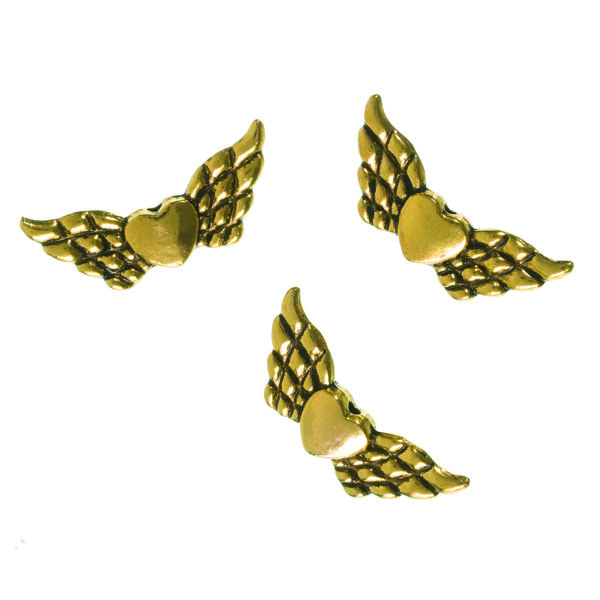 Flügel Perle Metall  gold 100 St.