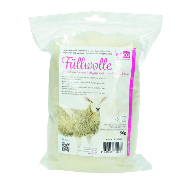 Füllwolle, superweich + federleicht, hell natur, 50 g