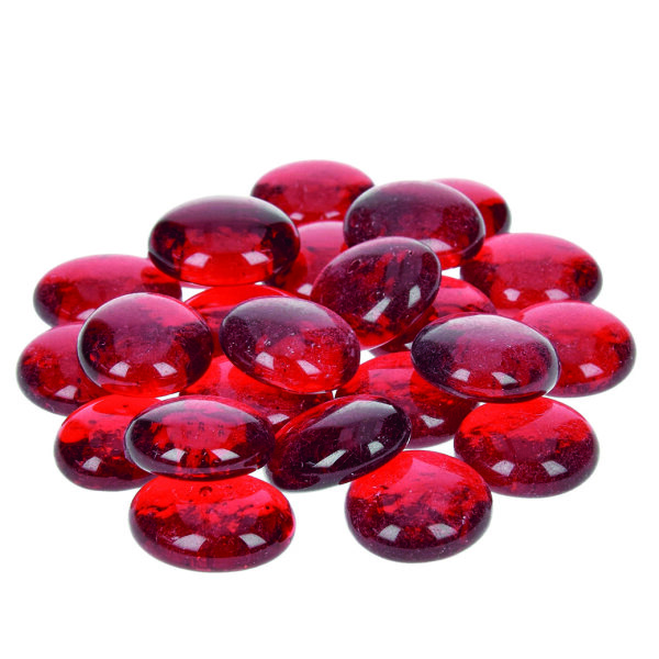 Glas-Nuggets  rot 100 g / ~ 20 Stk. 18 - 20 mm