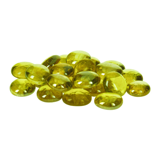 Glas-Nuggets irisierend  gelb 100 g / ~ 20 Stk.
