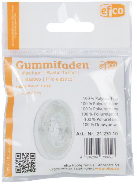 Gummifaden aus Polyurethan, transparent