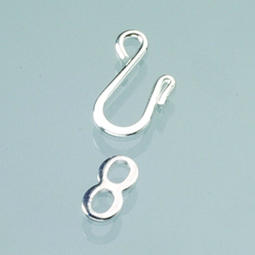 Hakenverschluss  versilbert, 4 Stk.