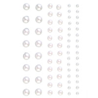 Halbperlen Acryl selbstklebend, Rund, weiß perle,...