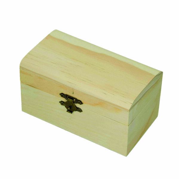 Holzkiste, abgerundeter Deckel, roh 13,8 x 8 x 7,5 cm