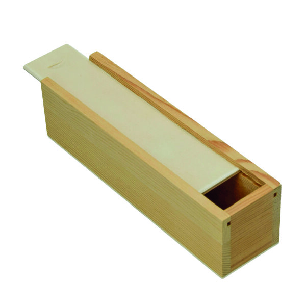 Holzkiste, Schiebedeckel, roh 20 x 5 x 4,5 cm