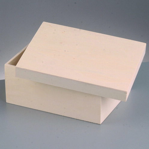 Holzkiste, rechteckig, roh