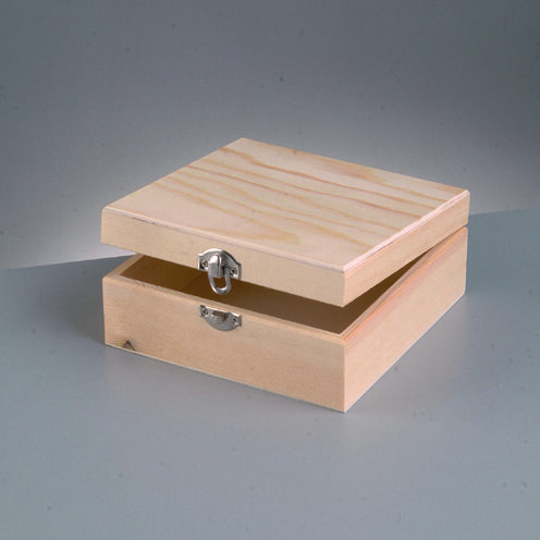 Holzkiste  roh 13 x 13 x 5,5 cm