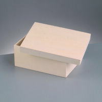 Holzkiste, rechteckig, roh 12 x 8 x 5,5 cm