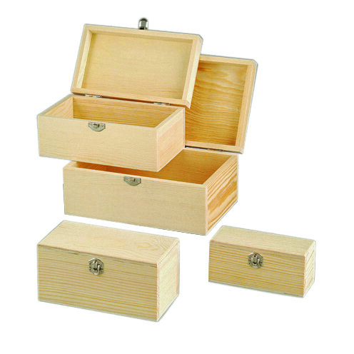 Holzkiste Set  roh, 4 - teilig