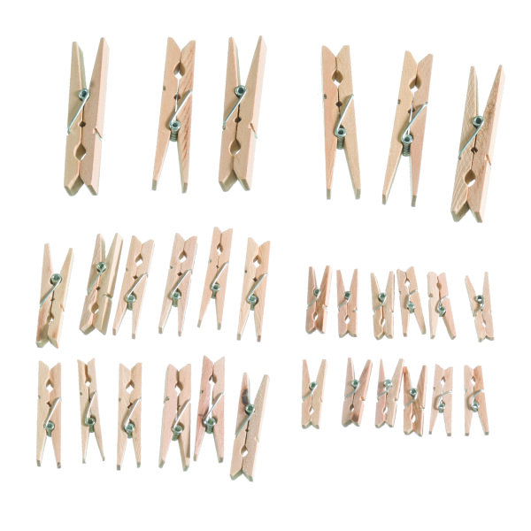 Holzklammern  roh, 30 / 45 / 72 mm 12 / 12 / 6 Stk.