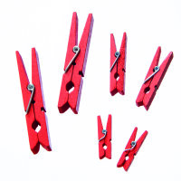 Holzklammern  rot, 30 / 45 / 72 mm 12 / 12 / 6 Stk.