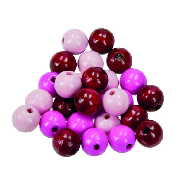 Holzperlen Ton in Ton pinkmix 25 g / ~ 69 Stück