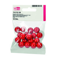 Holzperlen, 14 mm Bohr ø 3,0 mm, rot, 18 Stk.