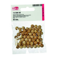 Holzperlen, 8 mm Bohr ø 2,3 mm, natur, 80 Stk.