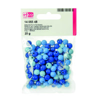 Holzperlen, Ton in Ton, blaumix, 8 mm / ø 2,3 mm 25 g