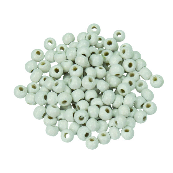 Holzperlen, 12 mm Bohr ø 3,0 mm, weiß, 30 Stk.