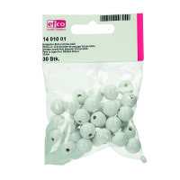 Holzperlen, 12 mm Bohr ø 3,0 mm, weiß, 30 Stk.