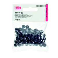 Holzperlen, 8 mm Bohr ø 2,3 mm, schwarz, 80 Stk.