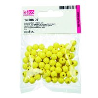 Holzperlen, 8 mm Bohr ø 2,3 mm, gelb, 80 Stk.