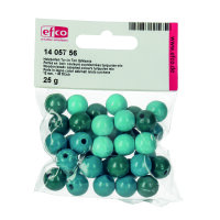 Holzperlen, Ton in Ton, türkismix, 12 mm / ø 3,0 mm 25 g