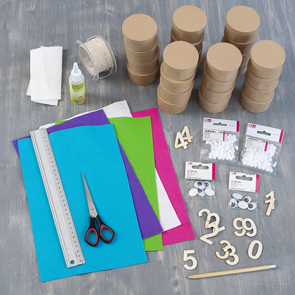 Material und Ergebnis: Adventskalender „Männchen“