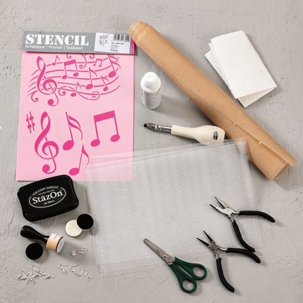 Material und Ergebnis: „Musik“ Ohrringe