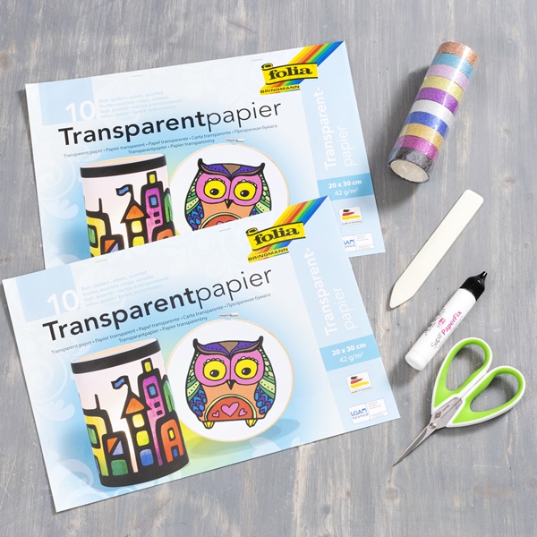 Material und Ergebnis: XL Regenbogenstern
